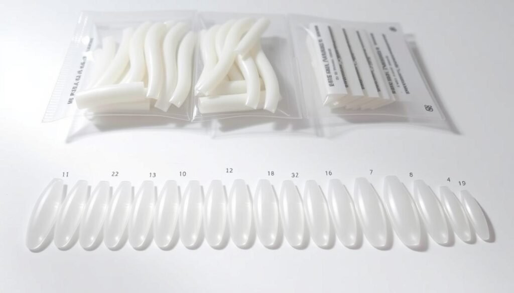 BEAUTPAL Short Almond gel Tips package with nail tips displayed