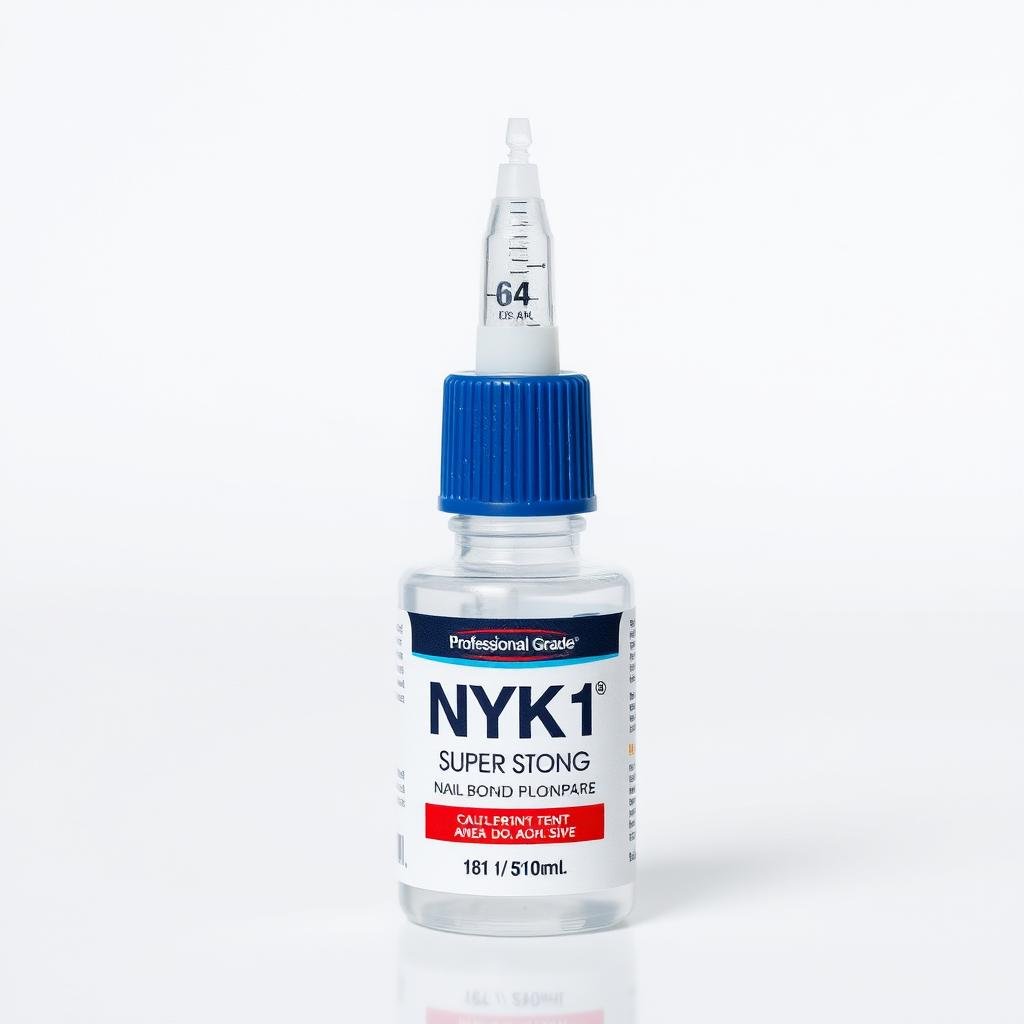 Bottle of NYK1 Super Strong Nail Bond adhesive for acrylic nails