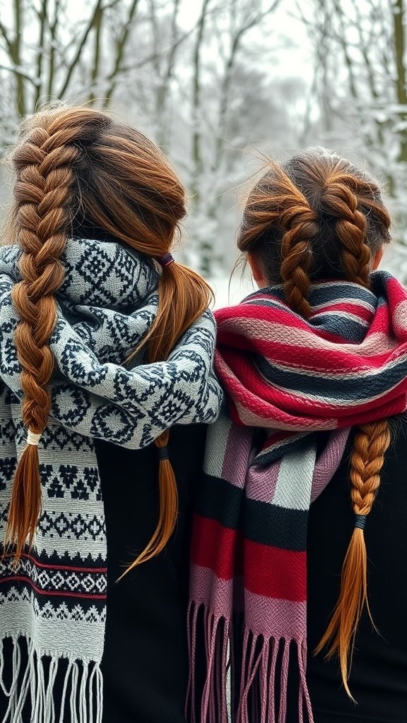 21 Stylish Ways to Rock a Chunky Scarf and Winter Hair Braid Combo