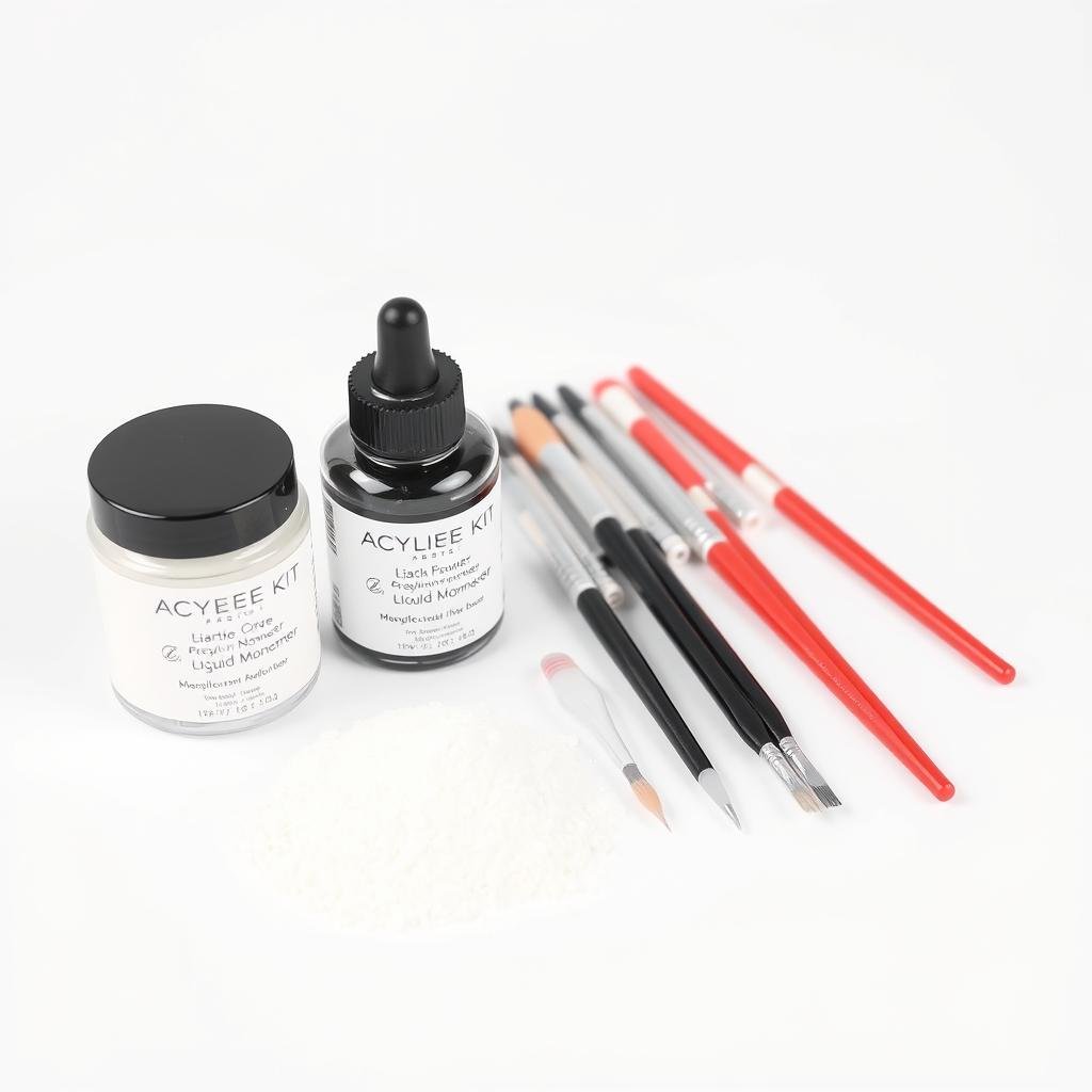 Acrylic nail kit for french tip almond nails