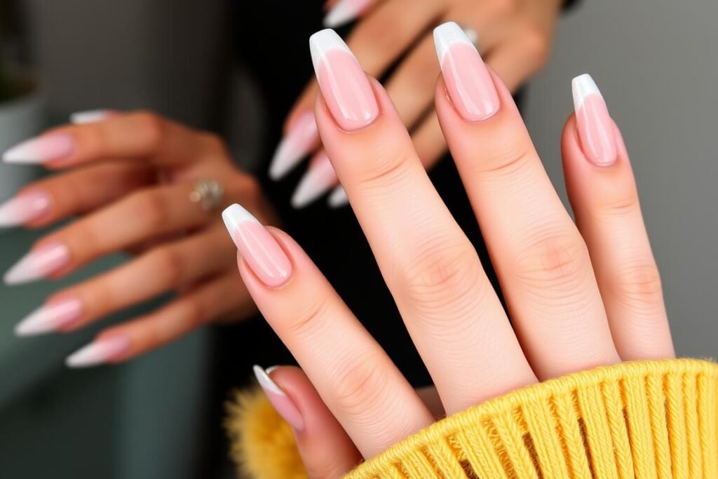 Celebrity-inspired acrylic nail designs from professional manicurists