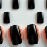 Classic solid black square acrylic nails with perfect glossy finish