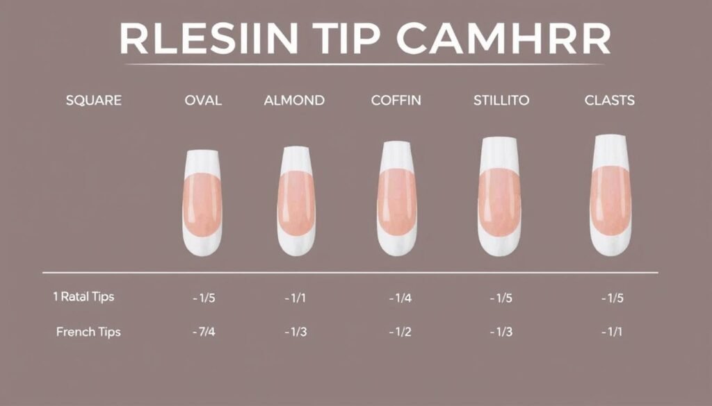 Comparison of different nail shapes for french tip acrylic nails