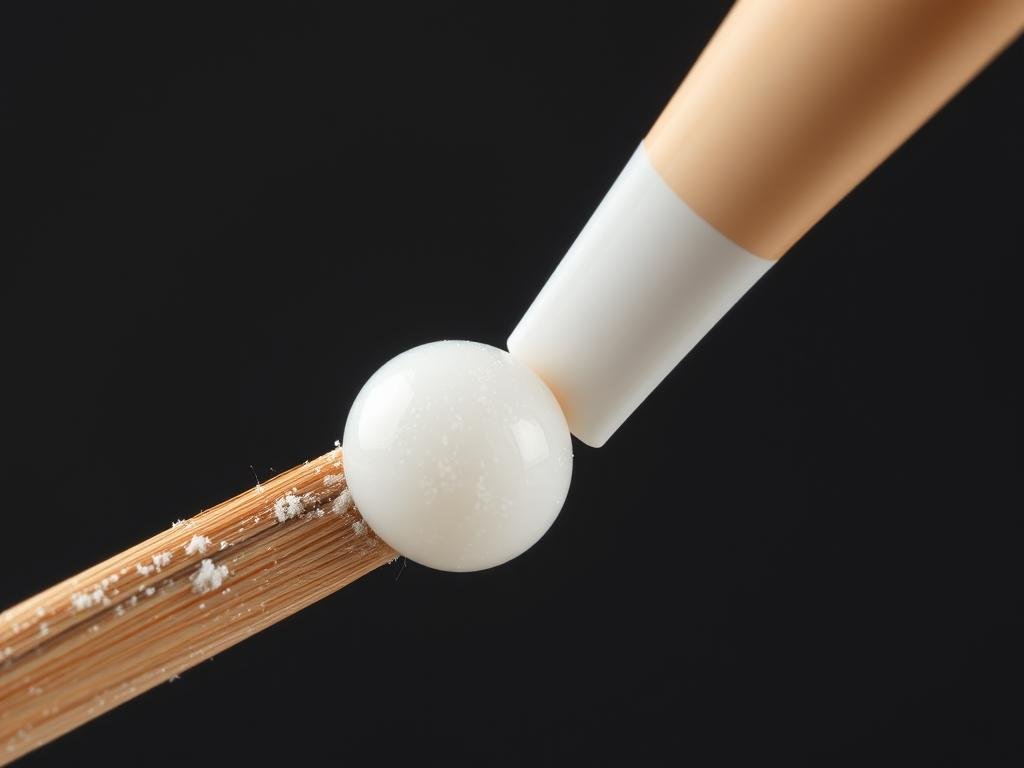 Creating an acrylic bead with white powder and monomer