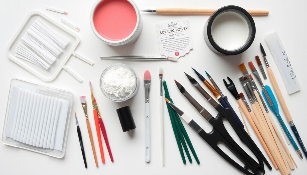 DIY french tip acrylic nails with design tutorial setup