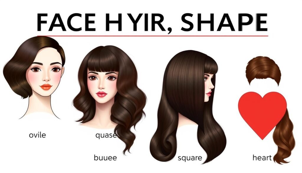 Different face shapes with complementary wig hairstyles