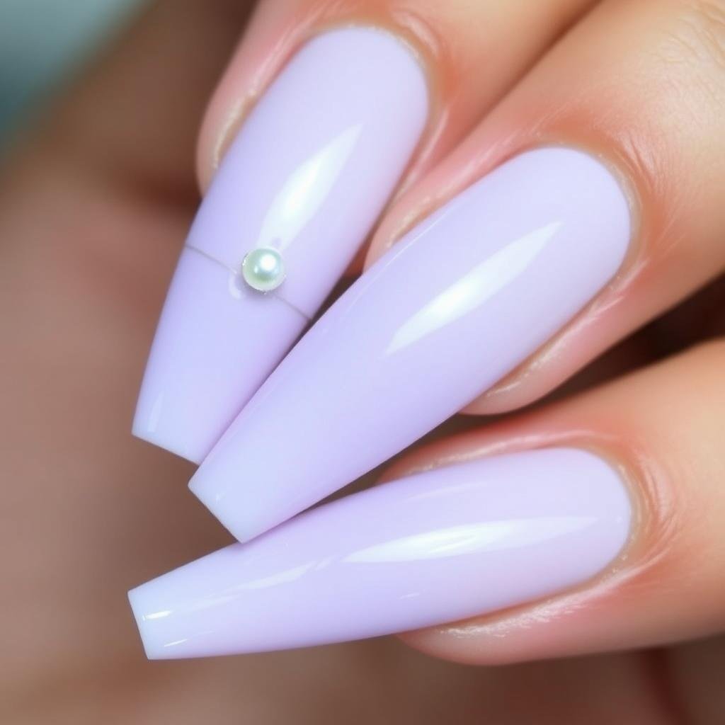 Elegant purple acrylic nails for weddings