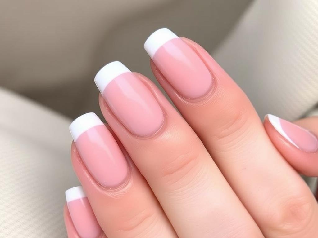 French ombre acrylic nails with subtle gradient tips