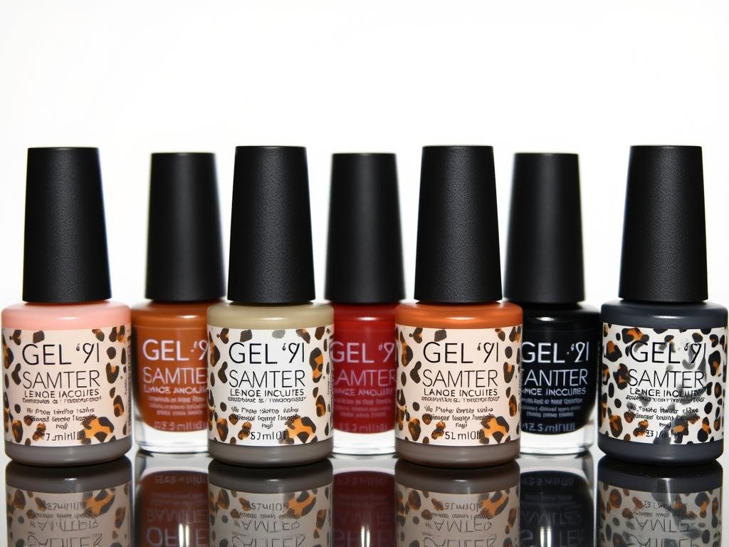 Gel polish color set for leopard nail designs