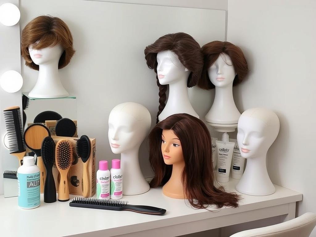 Half wig storage and maintenance setup for quick morning access Half wig storage and maintenance setup for quick morning access