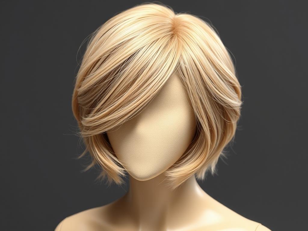 Honey blonde bob wig with body wave texture and HD lace