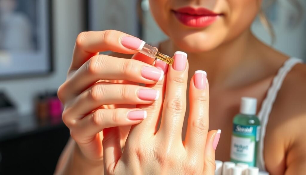 Maintenance of square French tip acrylic nails