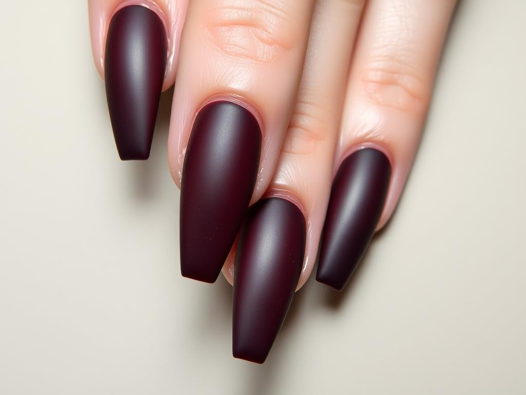 Matte ombre acrylic nails with non-glossy finish