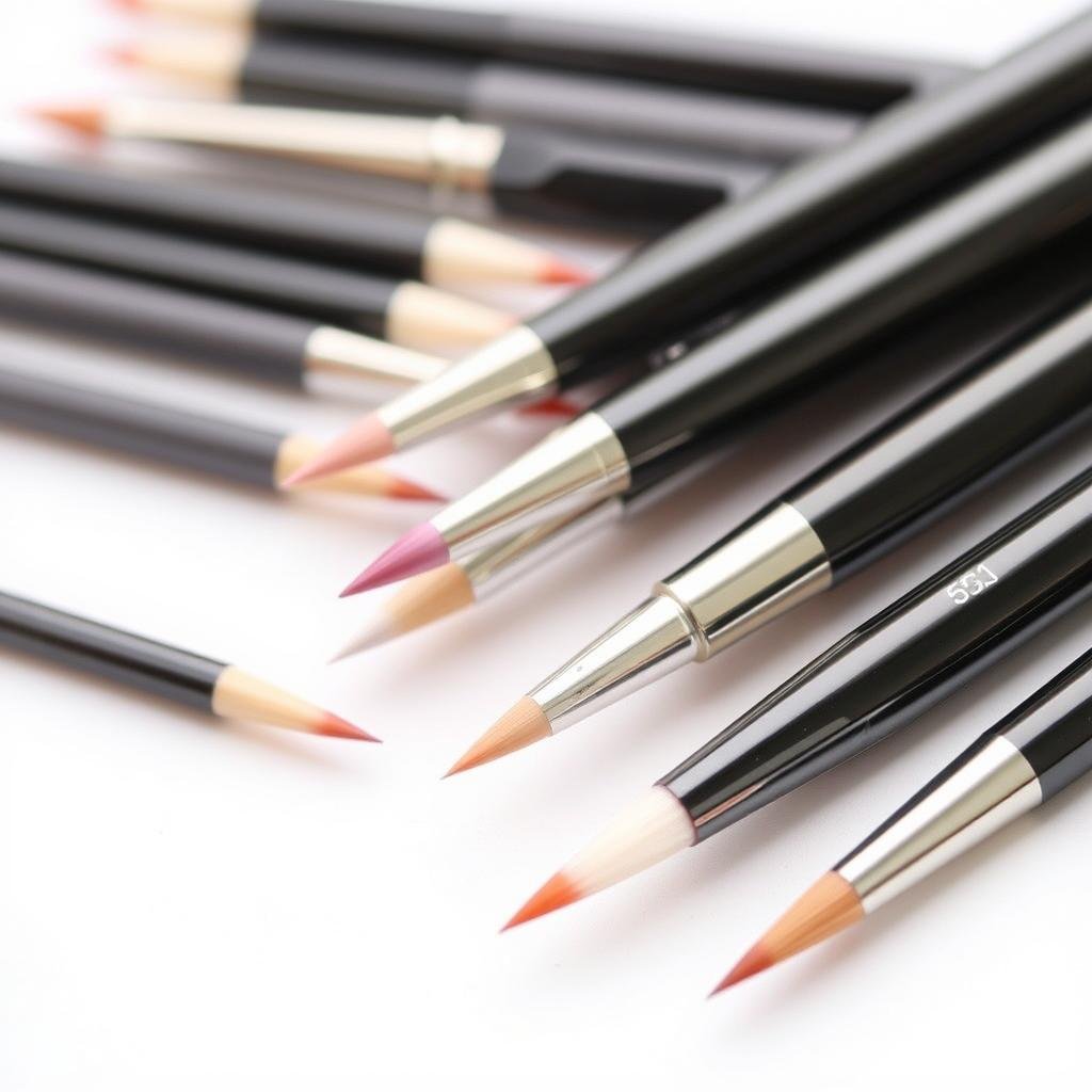 Nail art brushes for detailed french tip designs