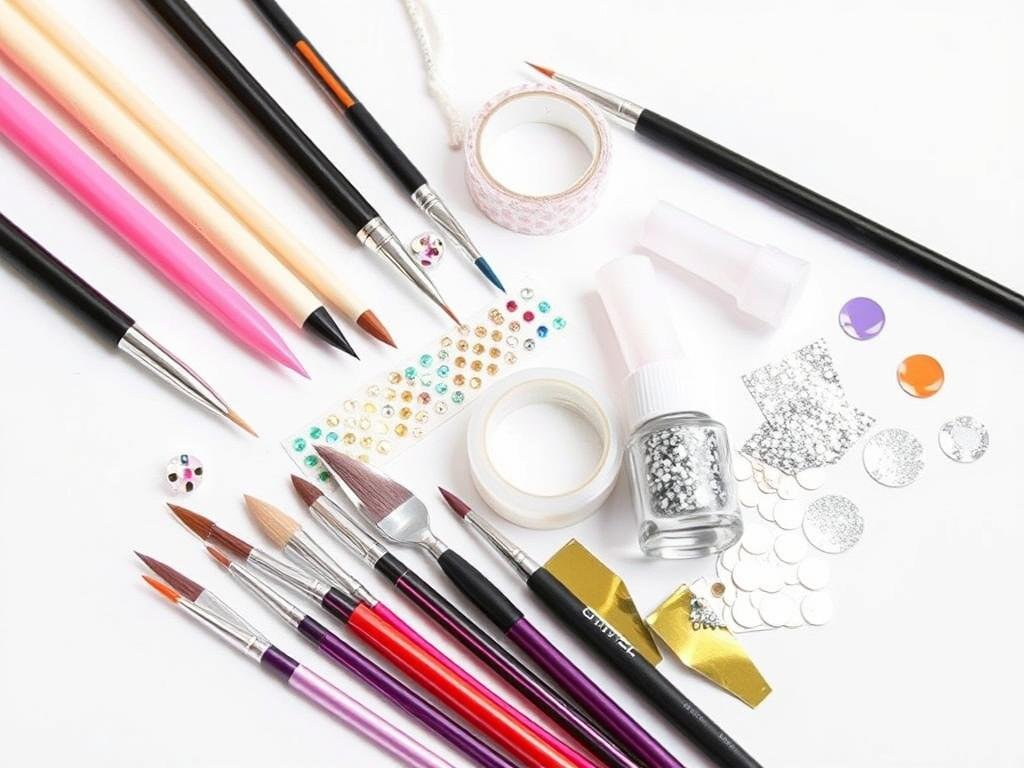 Nail art supplies specifically for creating designs on long square acrylic nails