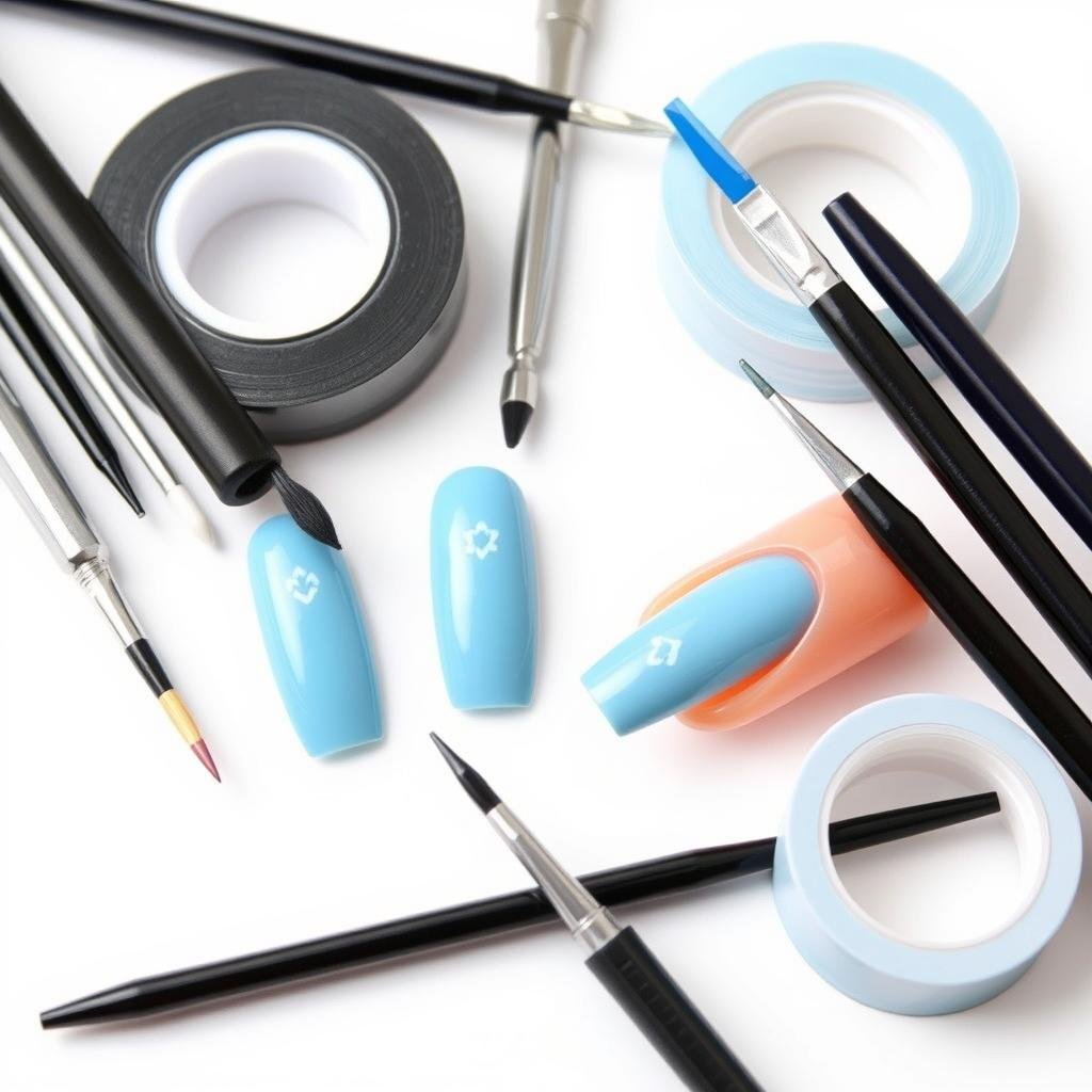 Nail art tools for baby blue acrylic nail designs