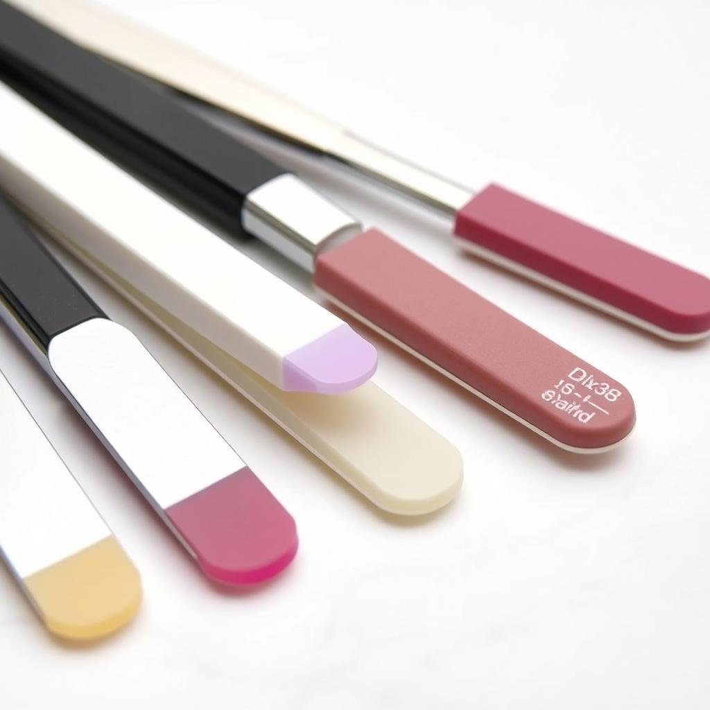 Nail files and buffers for shaping medium French tip acrylics