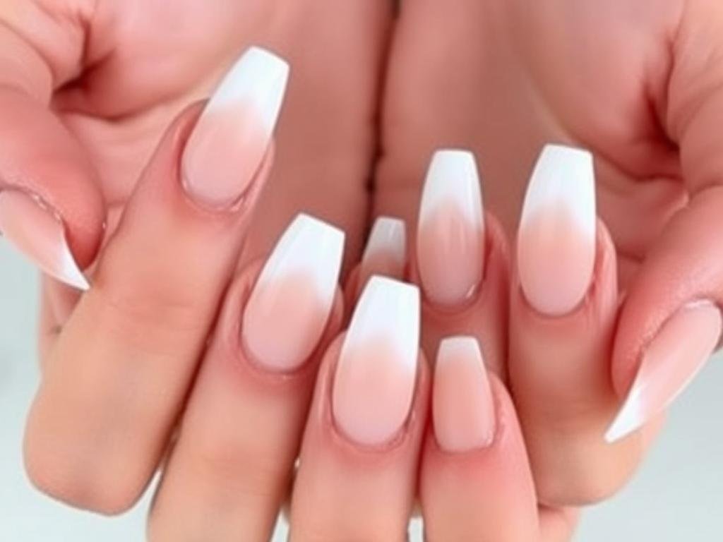 Nude ombre acrylic nails