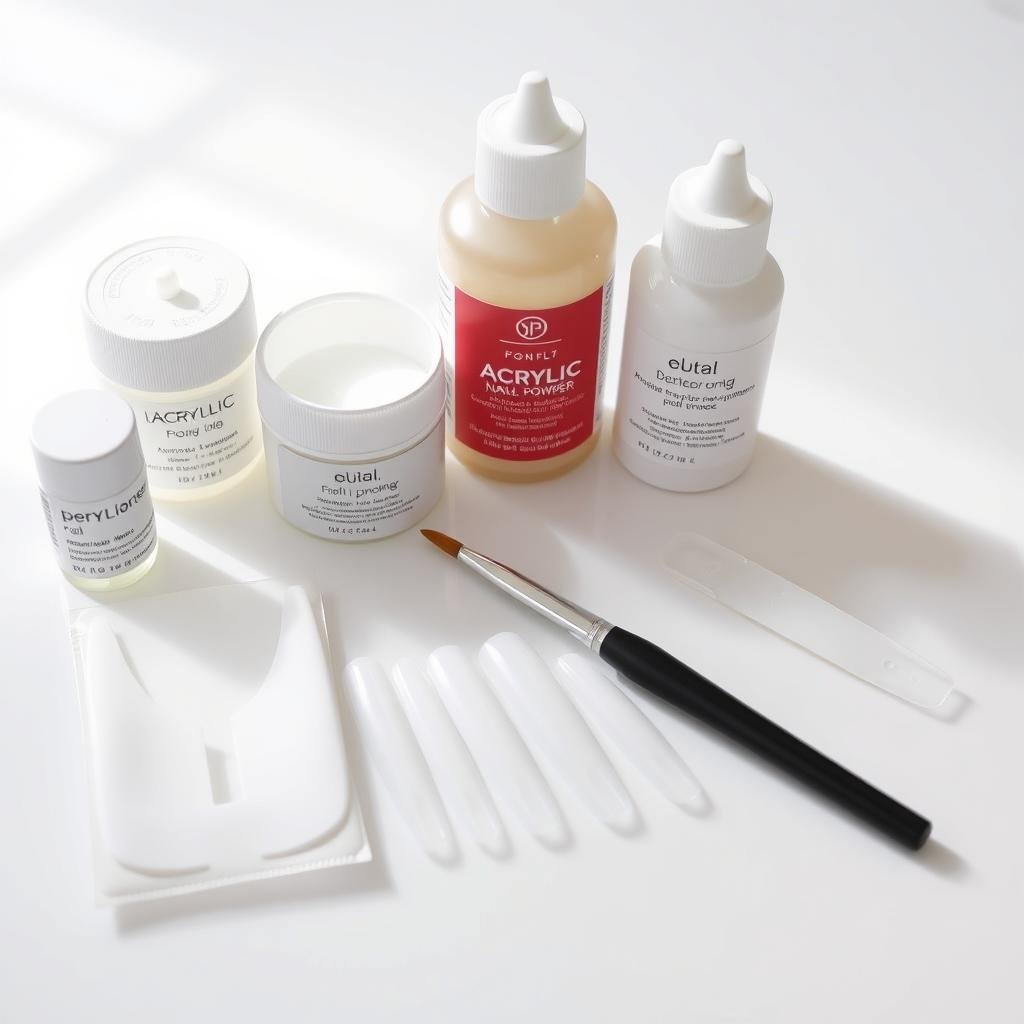 Professional acrylic nail kit for square French tips