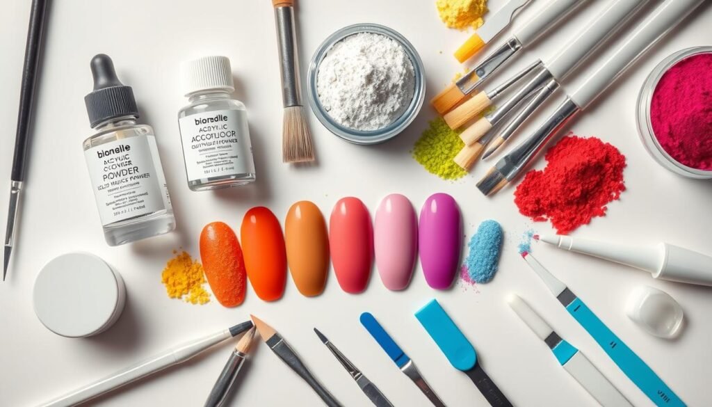 Professional acrylic overlay nail products and tools