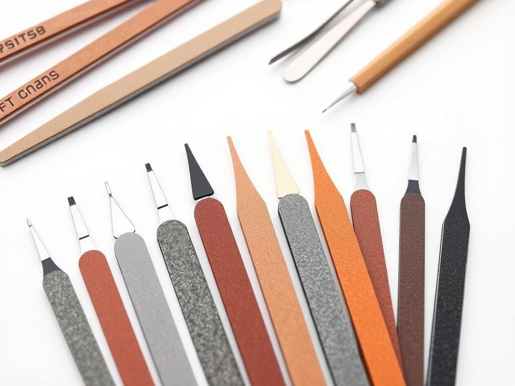 Professional nail files and buffers for shaping long almond acrylic nails