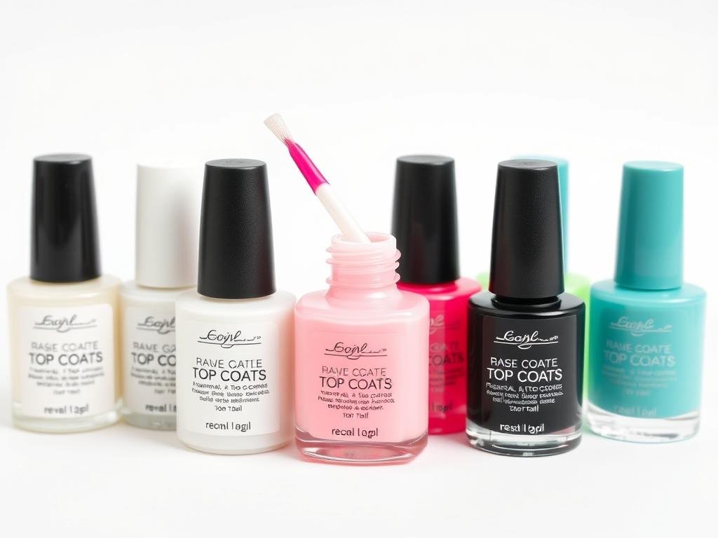 Professional top coats and base coats for long almond acrylic nails