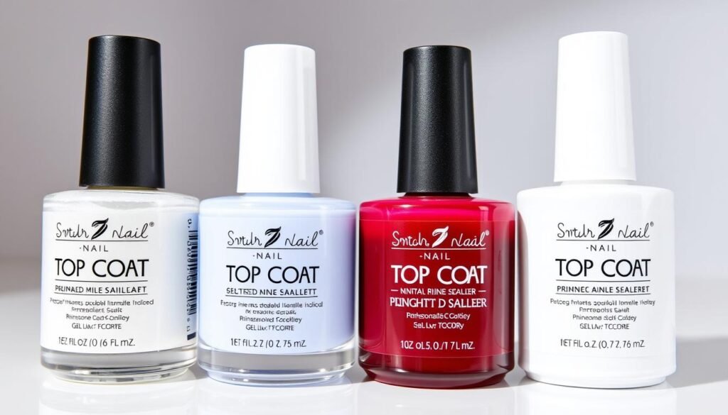 Professional top coats and sealers for securing bling nail designs