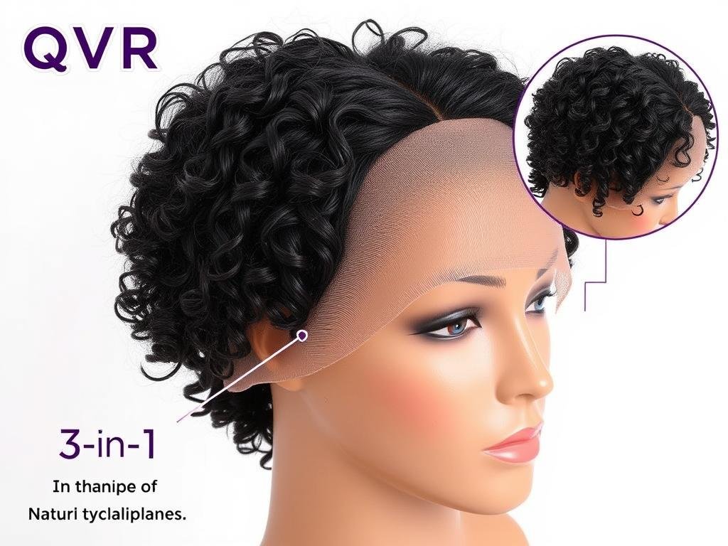 QVR 3-In-1 Half Wig with kinky curly texture QVR 3-In-1 Half Wig with kinky curly texture