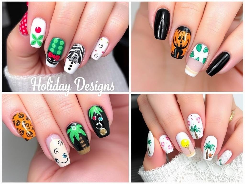 Seasonal acrylic nail designs for holidays and special occasions