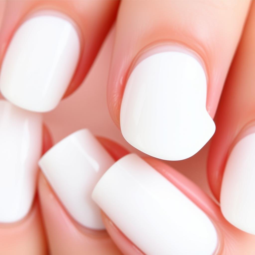 Solid color acrylic nails with negative space design