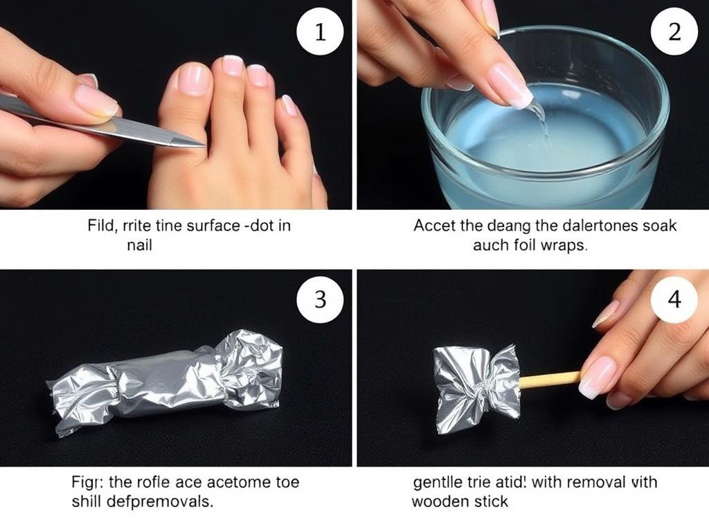 Step-by-step process of safely removing acrylic toe nails