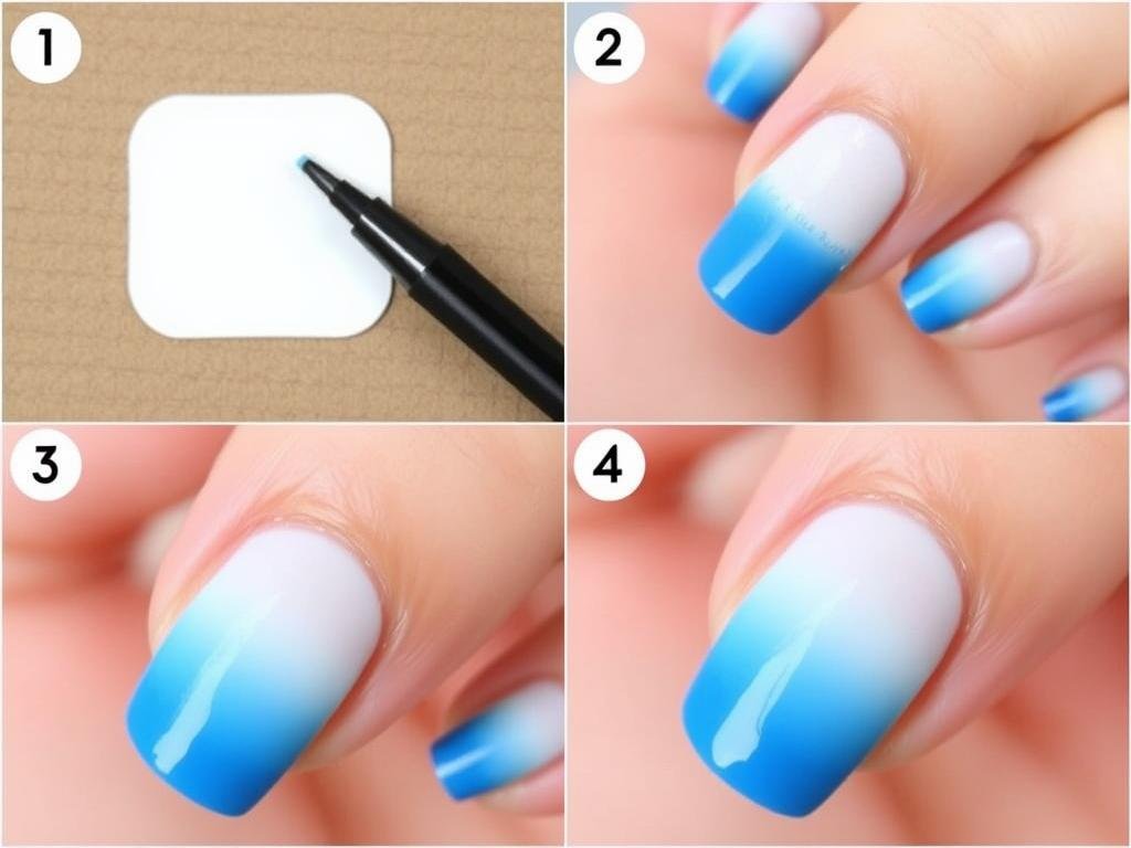 Simple DIY ocean ombre nail tutorial