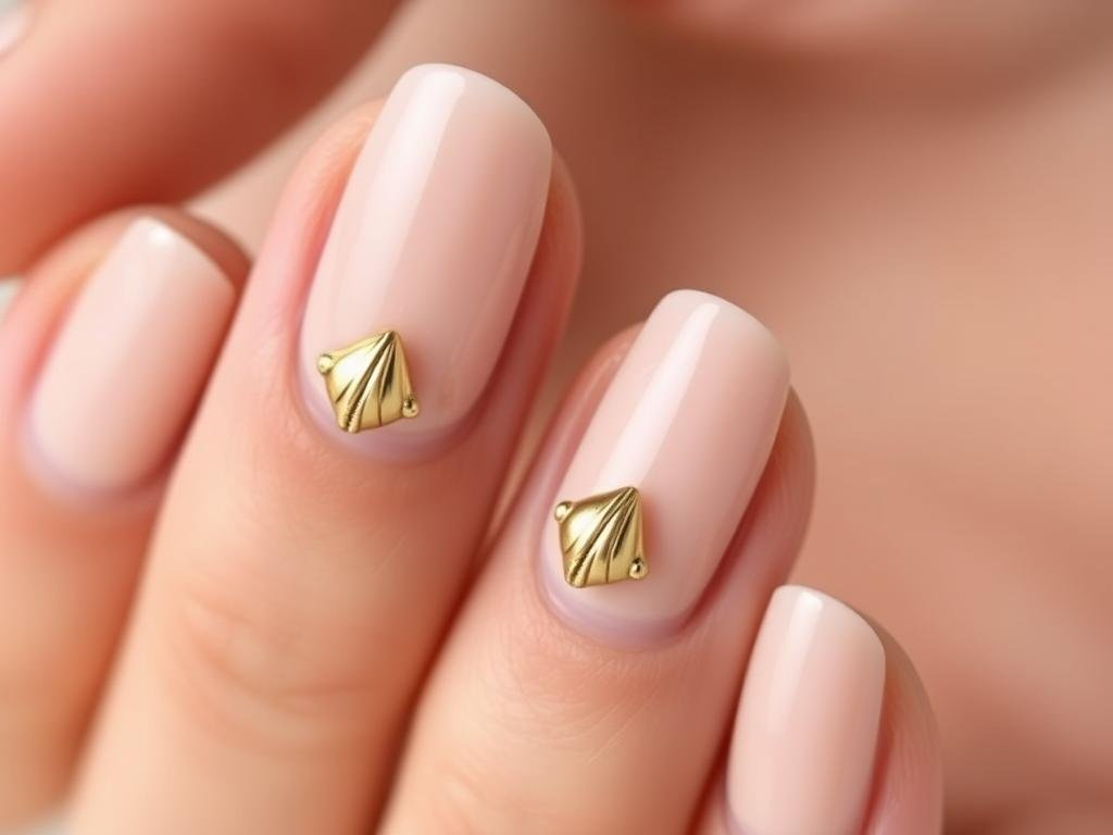 Tiny seashell accent beach nail designs