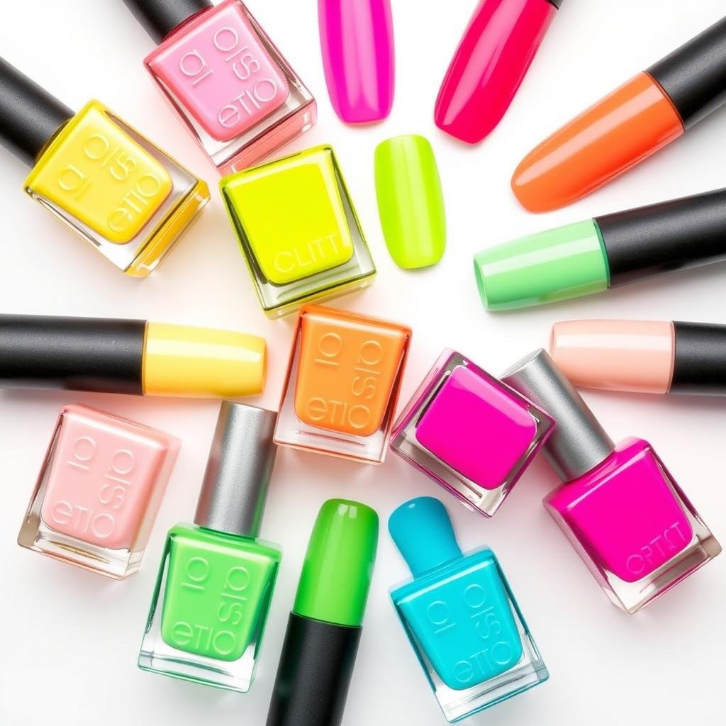 Tropical brights color palette for cute beach nails