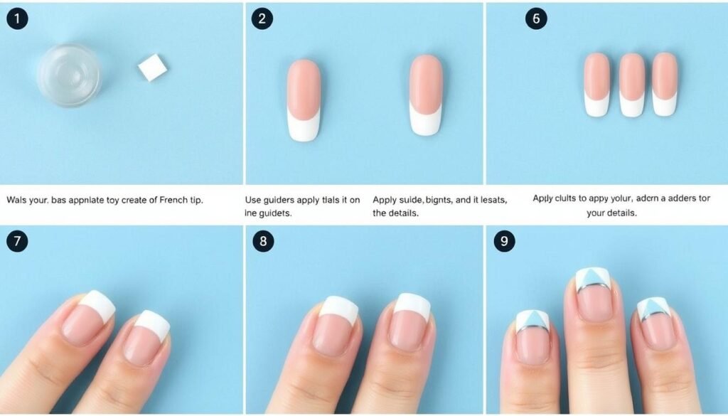 Tutorial showing how to create perfect beach-inspired French tips