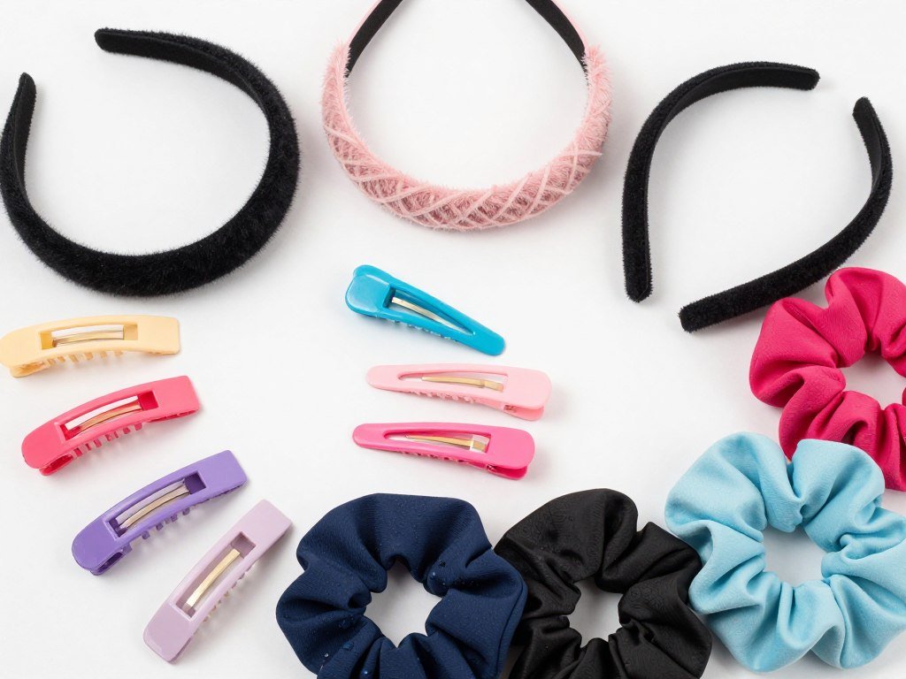Assortment of hair accessories for school outfits