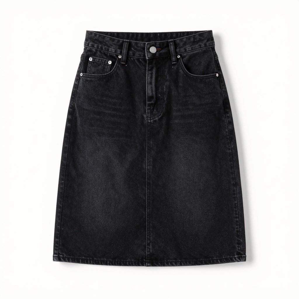 Black denim skirt for versatile styling options