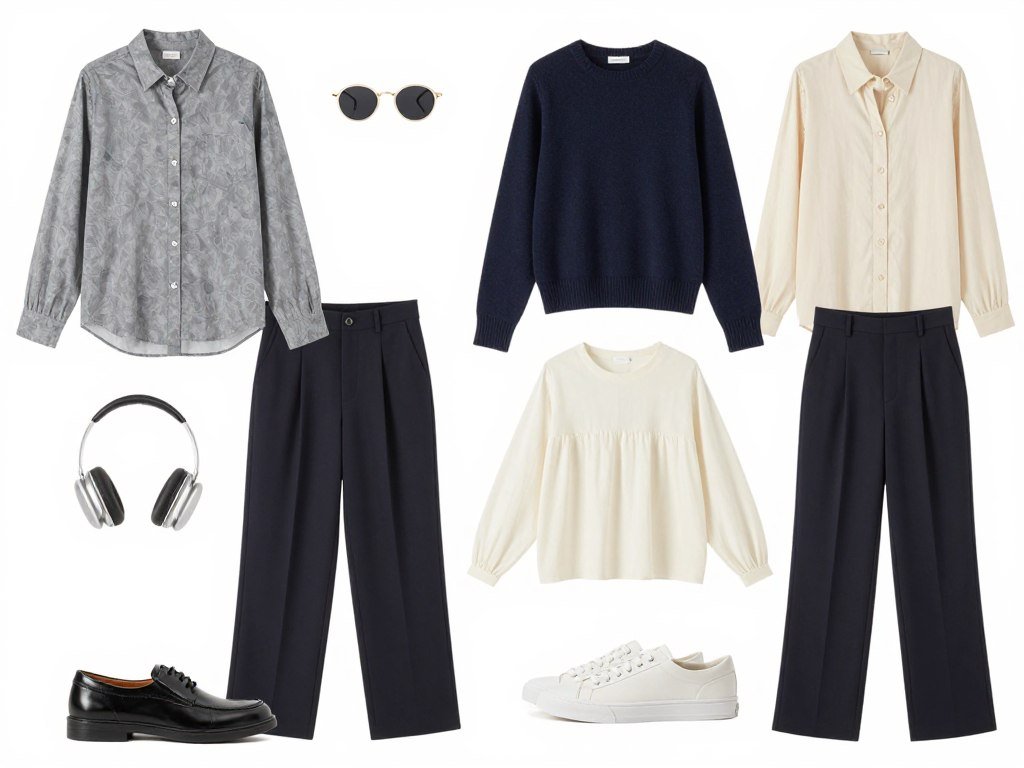 Capsule wardrobe of mix-and-match school-appropriate pieces