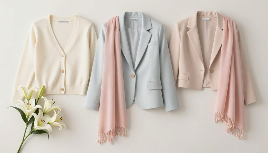 Collection of Easter layering pieces for church outfits