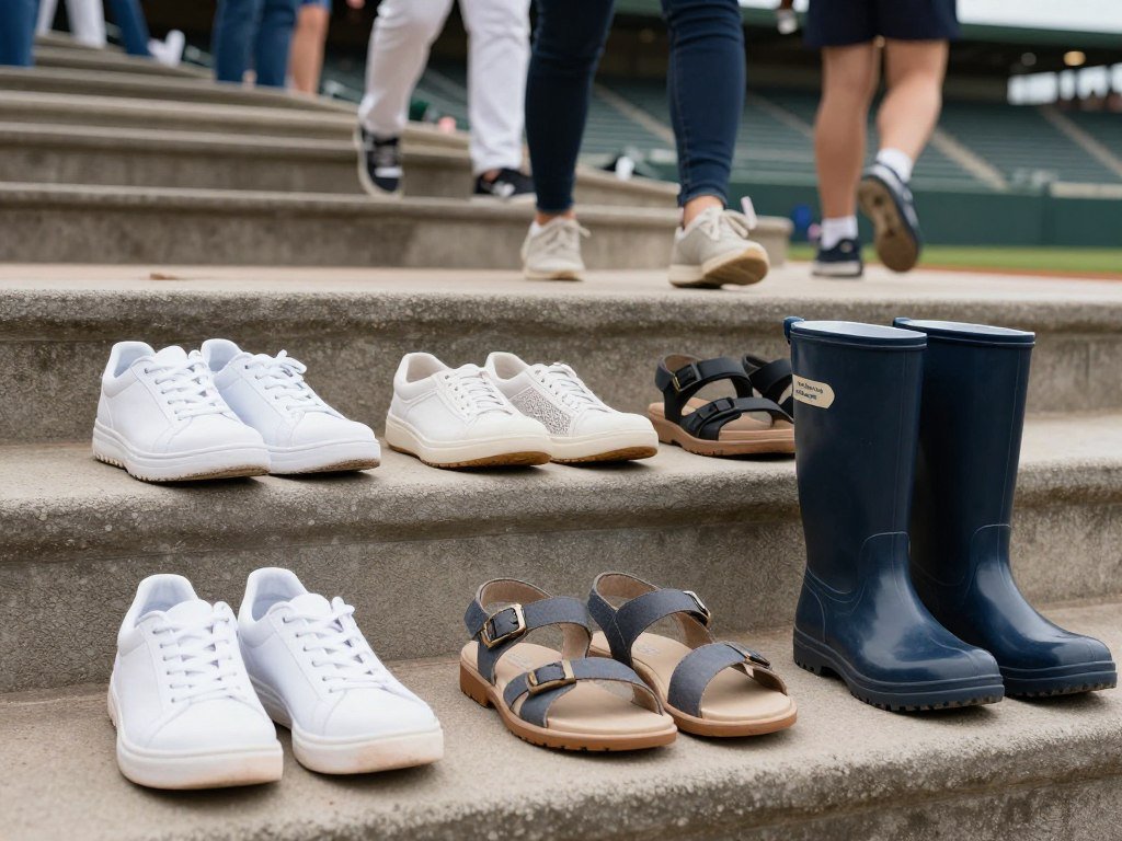 Collection of comfortable footwear options for baseball game outfits