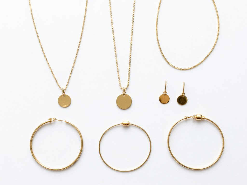 Collection of minimalist jewelry pieces for school