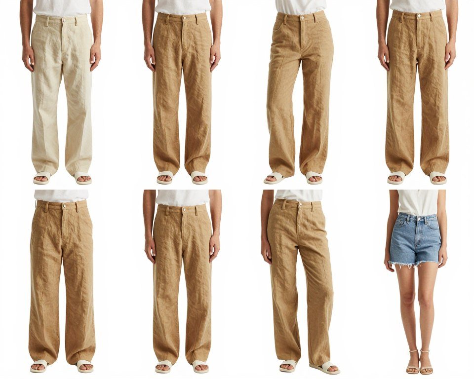 Collection of tan linen pants outfit ideas for different occasions