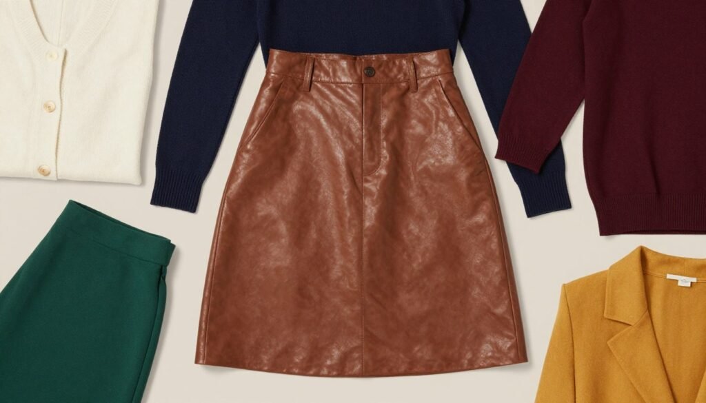 Color palette showing complementary colors that pair well with brown leather