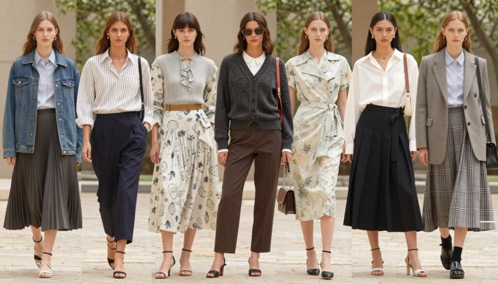 Complete spring 2026 outfit incorporating multiple trends