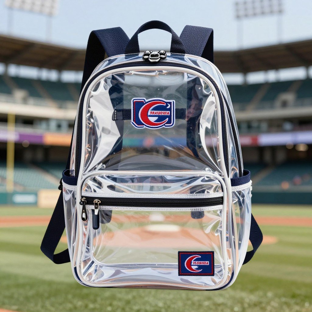 Stadium-approved clear crossbody bag with team colors accent