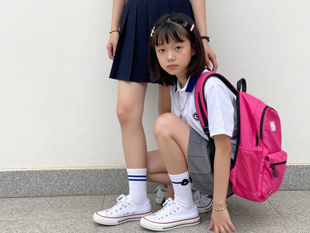 Student expressing personality through accessories while maintaining dress code compliance