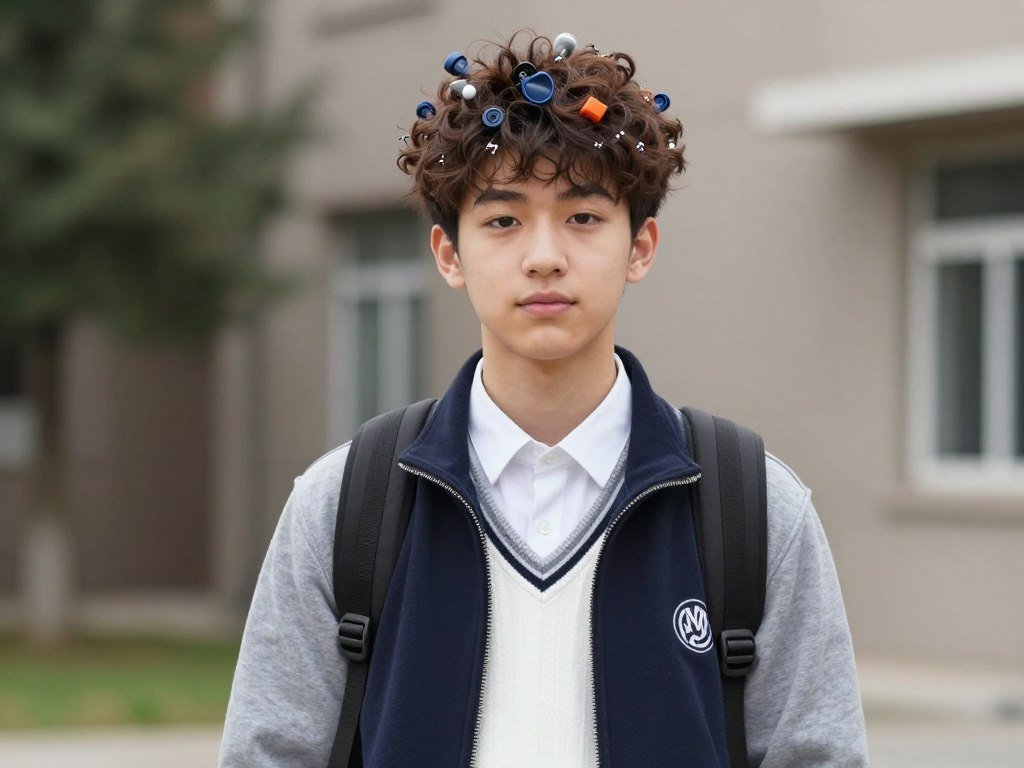 Student showing personality through subtle style choices while following dress code