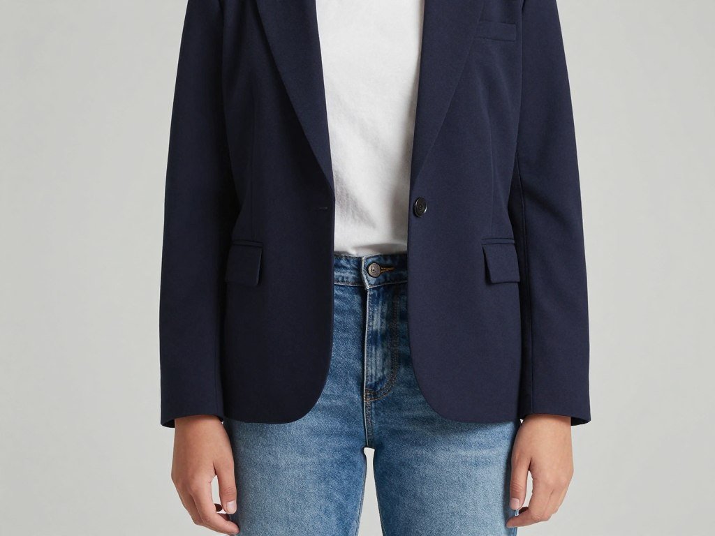 Student wearing a casual blazer styled for school