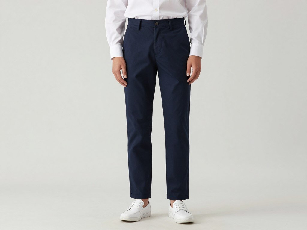 Student wearing a preppy outfit with button-down shirt, chinos, and loafers