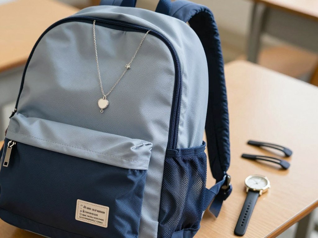 Student with accessories for school outfit